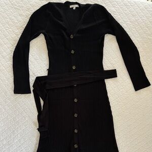 Sandra Darren Black Long Sleeve Dress